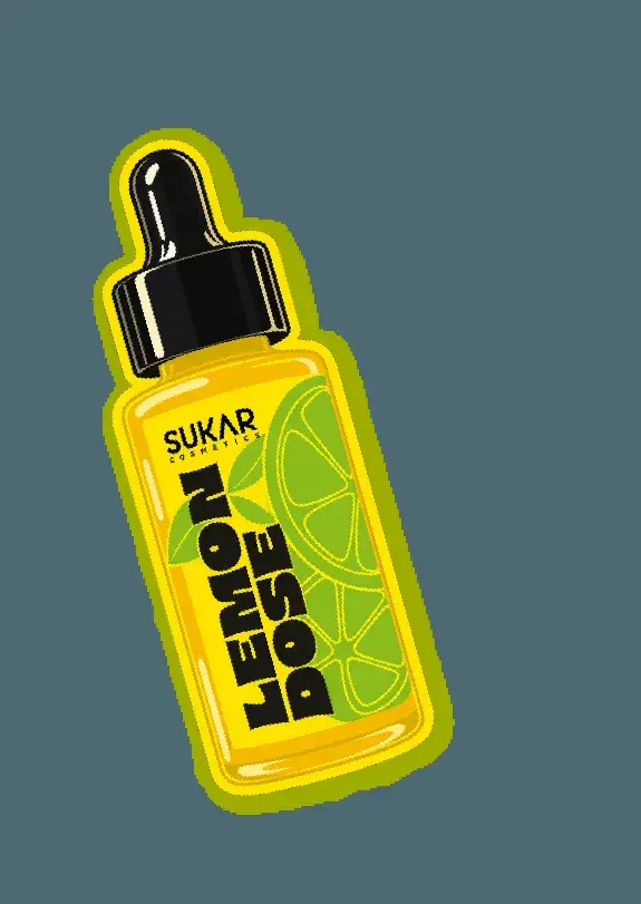 Lemon Dose dropper bottle sticker