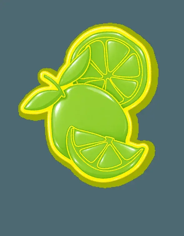 Green citrus fruit sticker